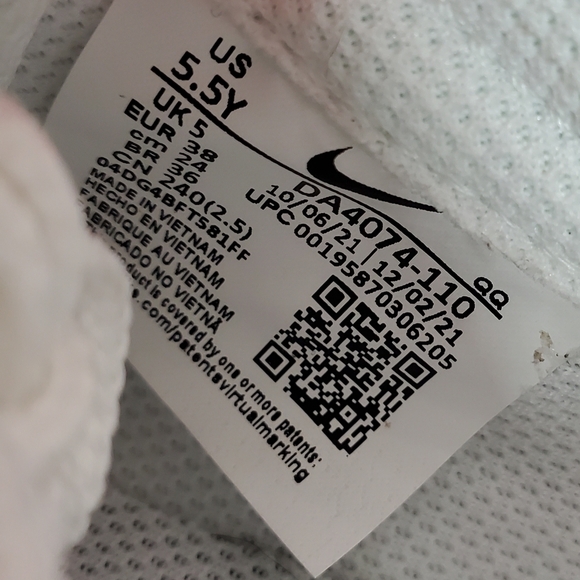 Nike Blazer Low '77 ' White Flat Pewter' DA4074-110 5.5Y Boys Only Tried On - Picture 12 of 13